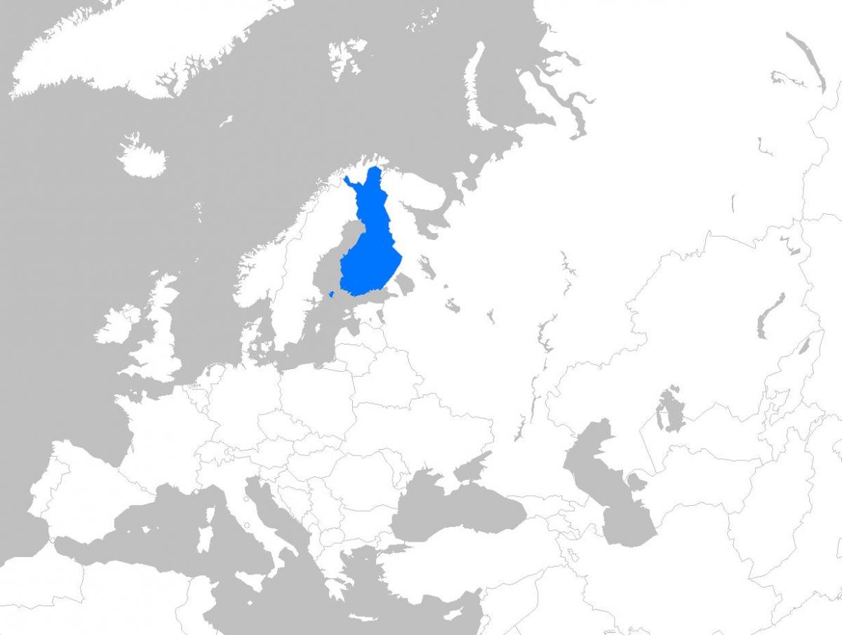 Финлянд газрын зураг дээр европын